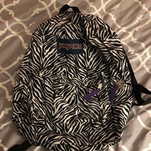 Jansport zebra print backpack ✨